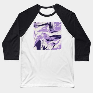 Lilac, purple, and white acrylic pour Baseball T-Shirt